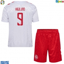 Danska Rasmus Hojlund #9 Gostujuci Dres za djecu EP 2024 Kratak Rukav (+ Kratke hlače)